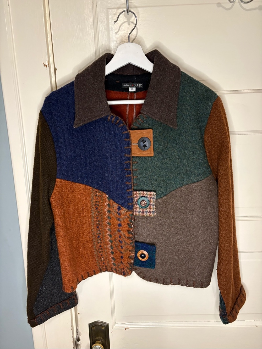 Designs by S.AD. Patchwork Wool Blend Jacket
